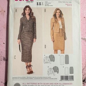 BN UNCUT BURDA 6582 JACKET VEST/ SKIRT BUSINESS SUITE SEWING PATTERN